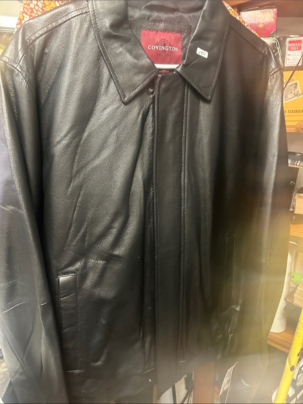 Covington Men's Black Leather Zip Jacket